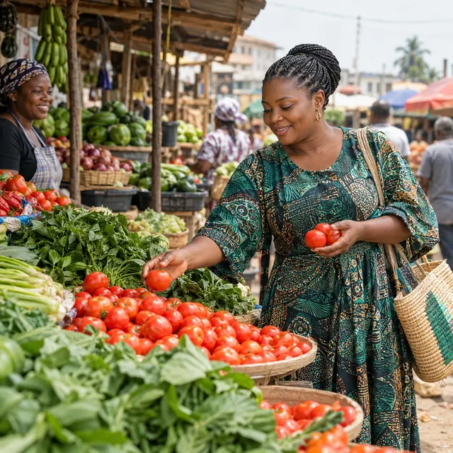Foodstuff at a Nigerian market